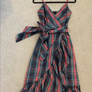 J Crew tartan plaid high-low dress. Size 4